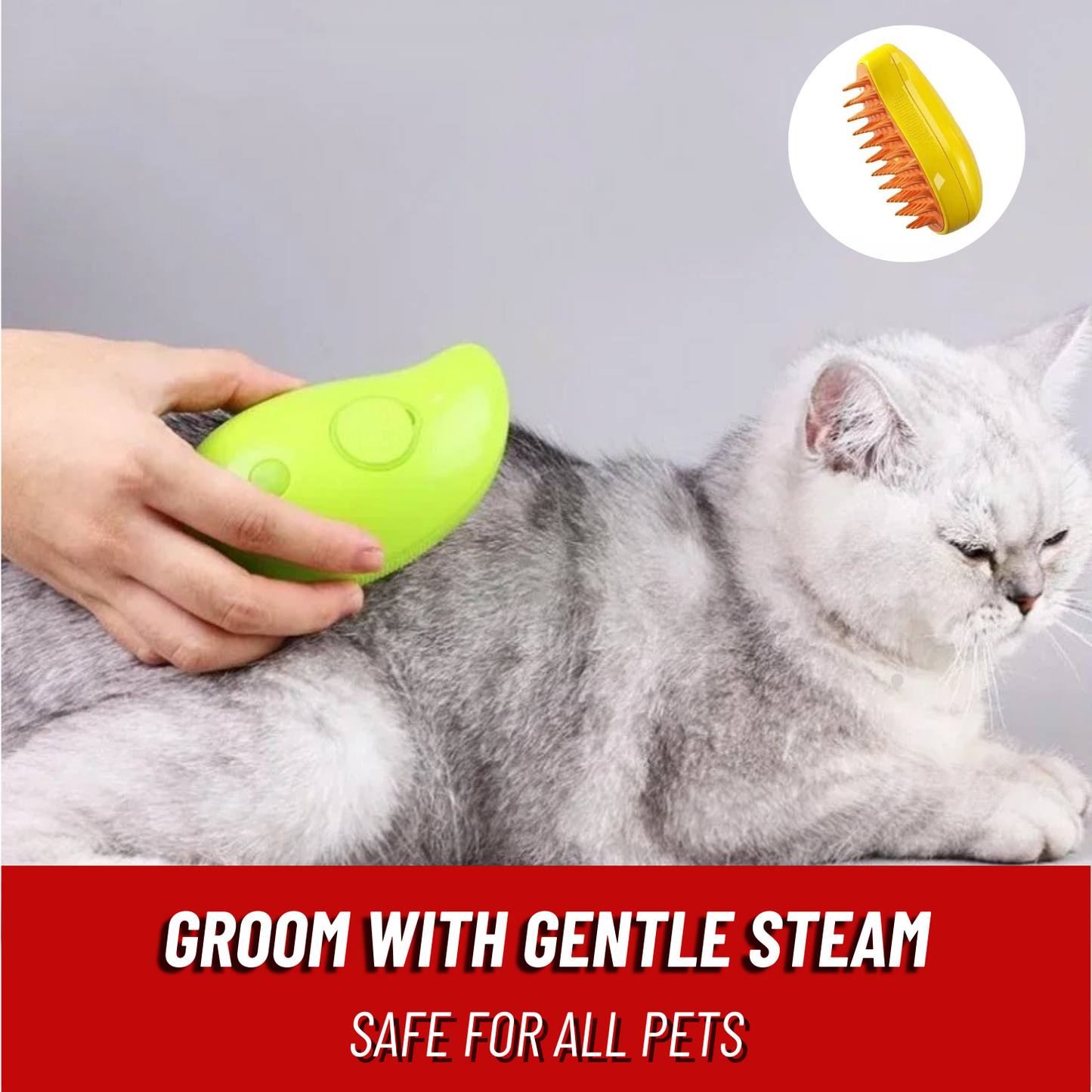 SteamEase™ Pet Grooming Brush